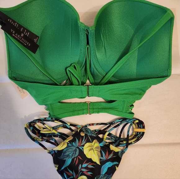Sold 32DD/XS VS Archives Swim Bombshell Longline Bikini Top Brazilian Bikini Set - Picture 3 of 15